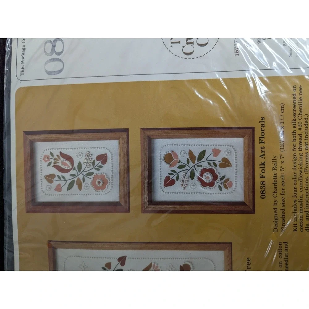 Vintage Folk Art Florals Charlette‎ Reilly embroidery kit Creative Circle 0838